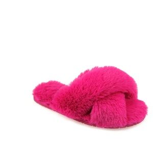 Wonder Nation FUZZY Cross Band Slipper Big Girls 6 Women’s 8